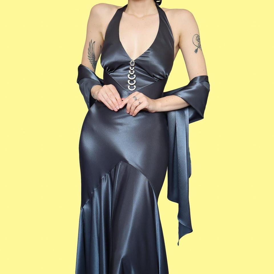 Joseph Ribkoff silver evening dress UK 12