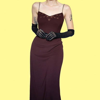 Dave & Johnny brown floral evening dress UK 10