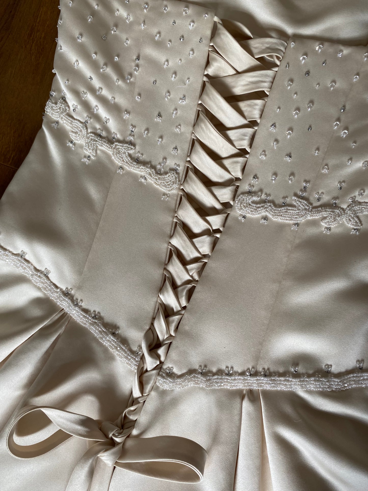 Ivory Maggie Sottero strapless a-line vintage wedding dress uk 10