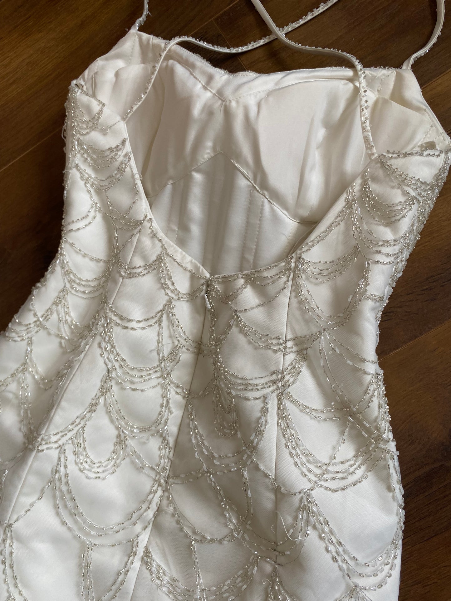 Veromia Couture ivory fishtail beaded wedding dress uk 12