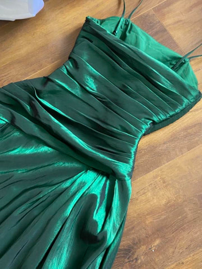 Emerald green taffeta prom dress & shawl uk 10