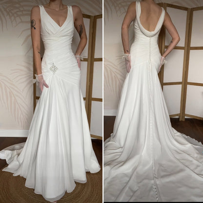 White Ellis fit & flare wedding gown UK 12