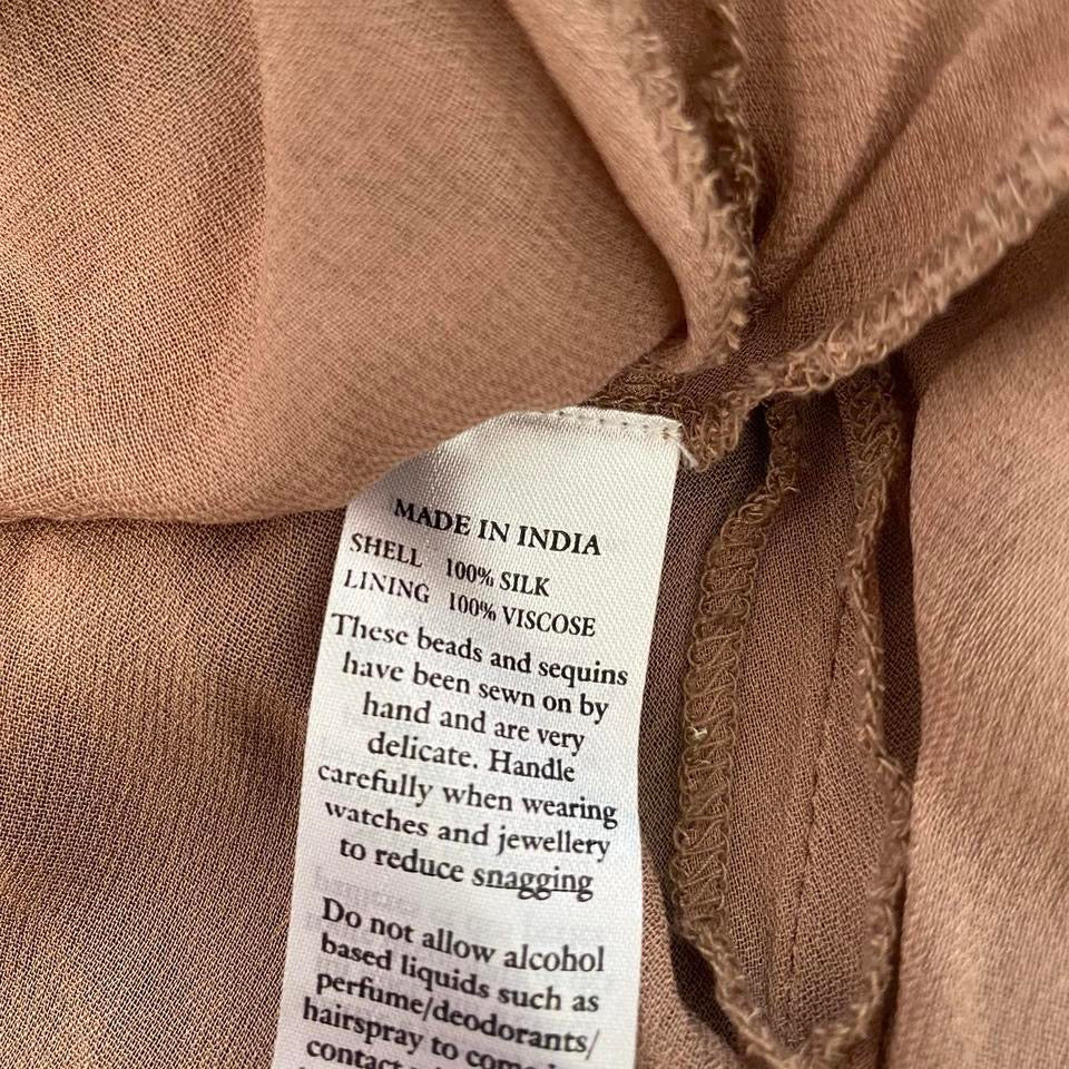 Monsoon 100% silk sequin midi dress UK 10