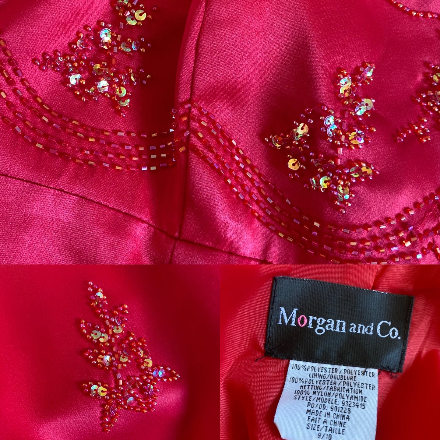 Red Morgan & Co A-line lace back prom dress UK 10