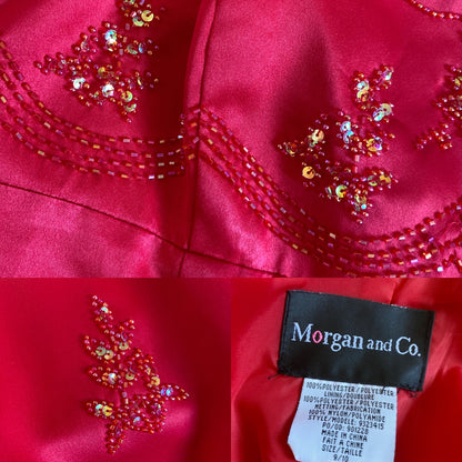 Red Morgan & Co A-line lace back prom dress UK 10