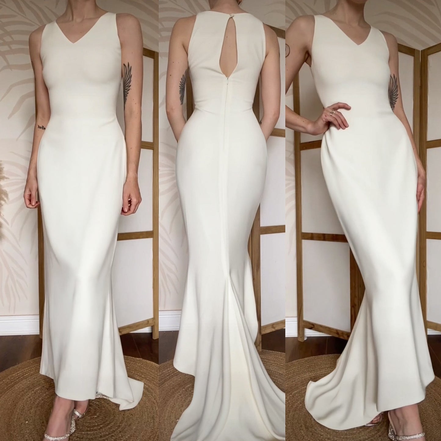 Ivory pronovias wedding dress & chiffon wings uk 12