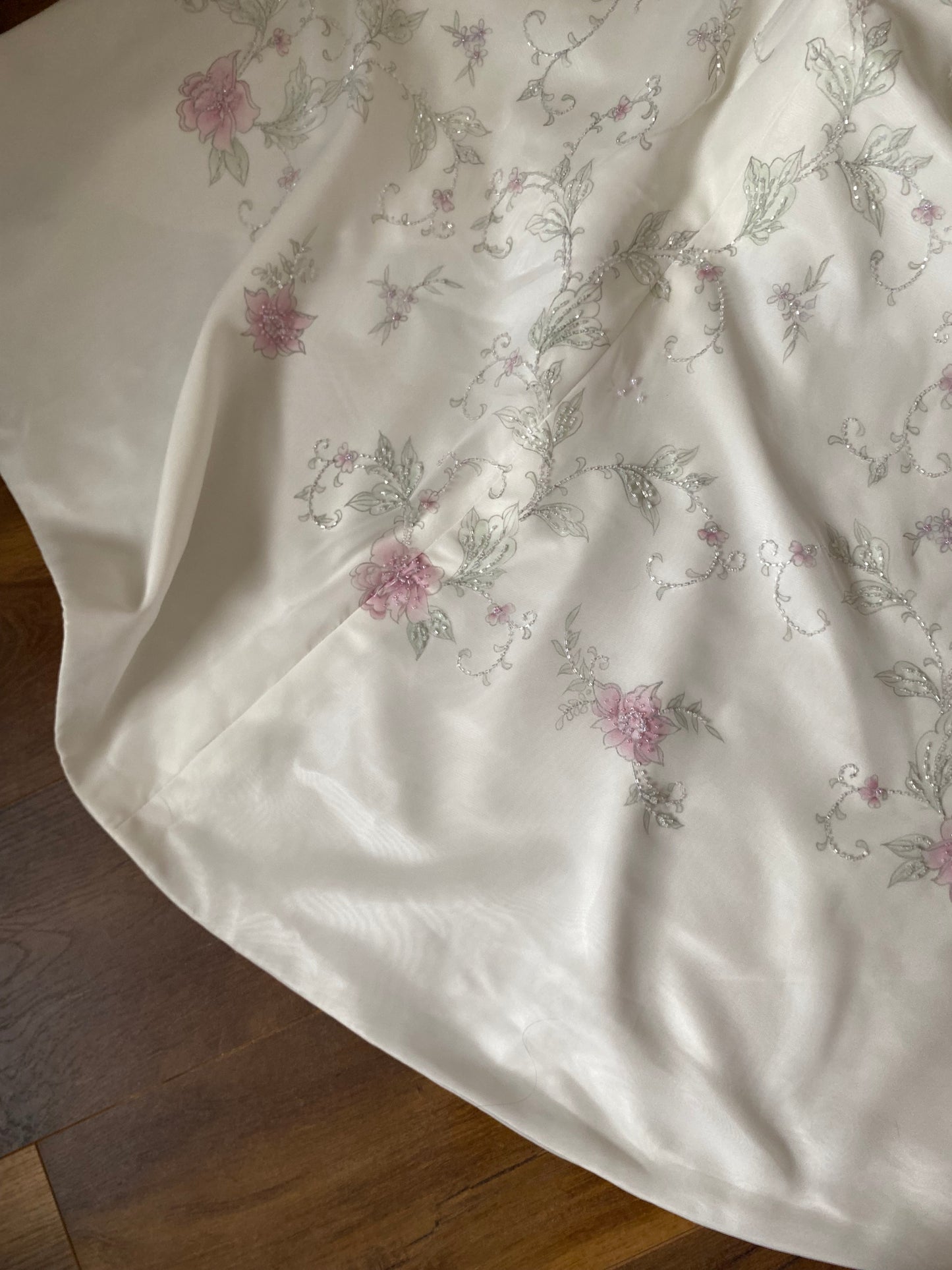 Dante ivory floral a-line wedding dress uk 14