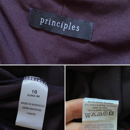 Principles purple velvet stretch evening dress UK 16
