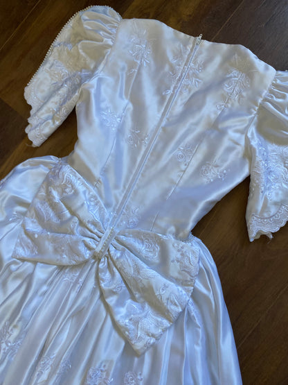 White Joel Peters 80s lace wedding dress uk 8-10