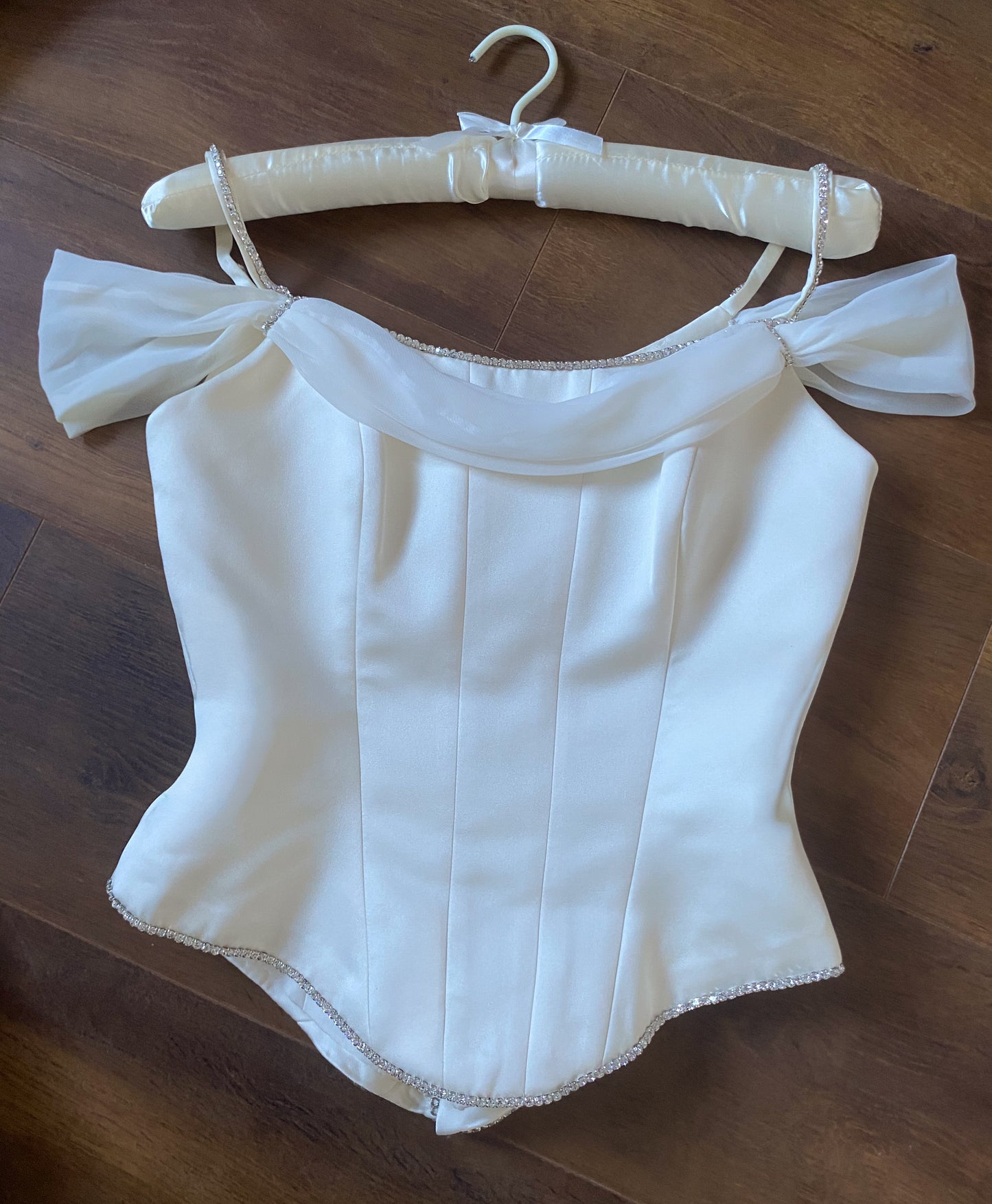 Ivory 2-piece top & skirt wedding set uk 8-10