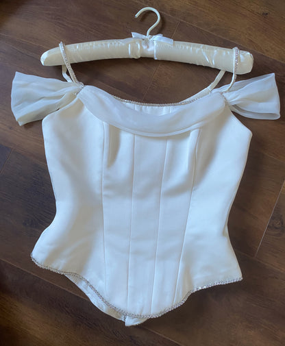 Ivory 2-piece top & skirt wedding set uk 8-10