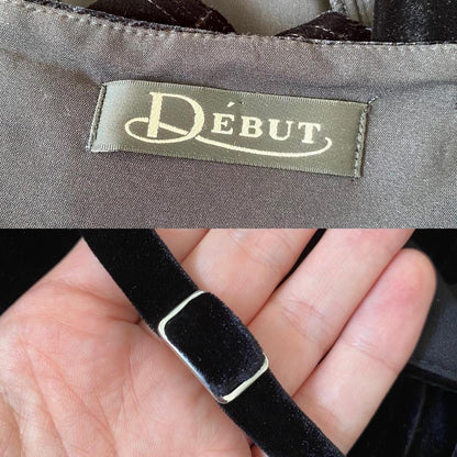 Black Debut velvet stretch 2 piece set UK 12