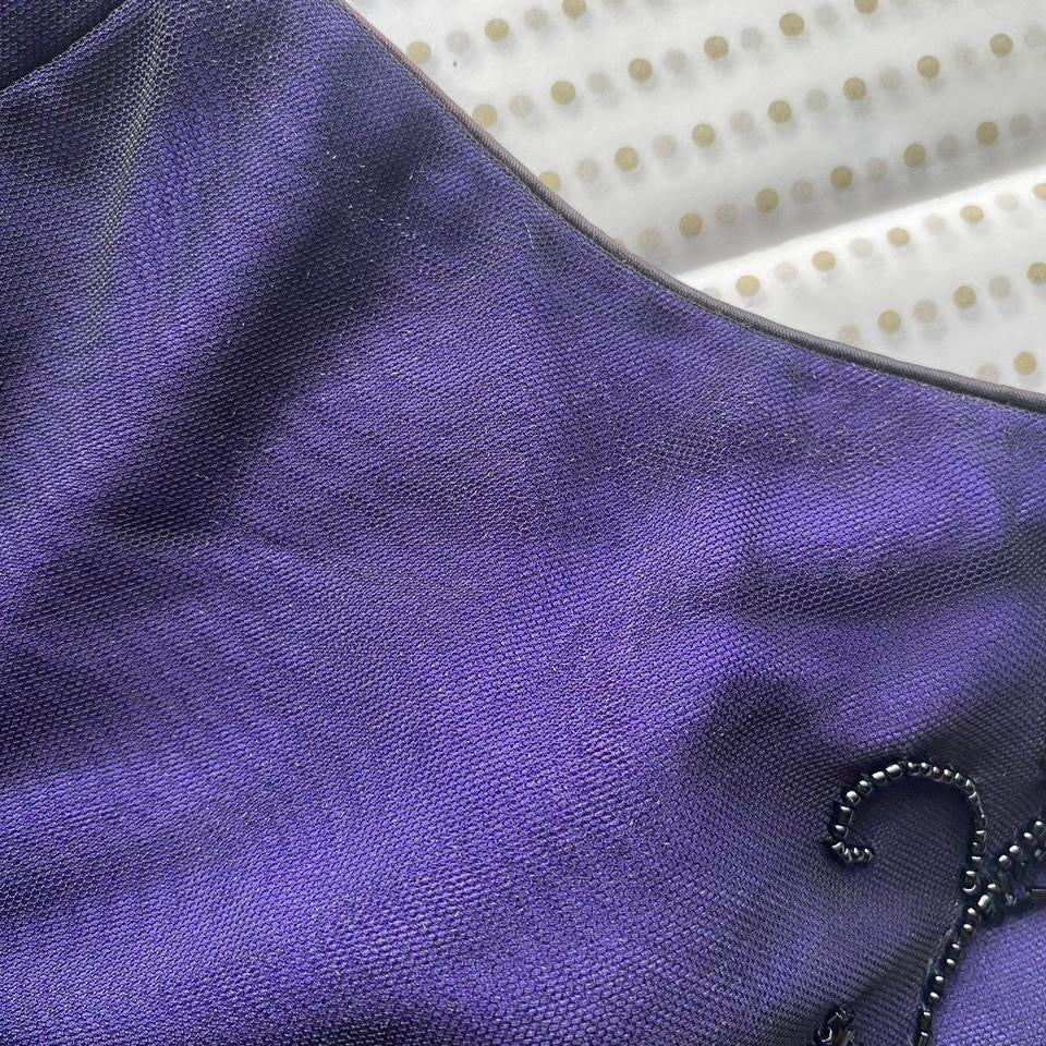 Purple stretch beaded evening dress uk 12-14