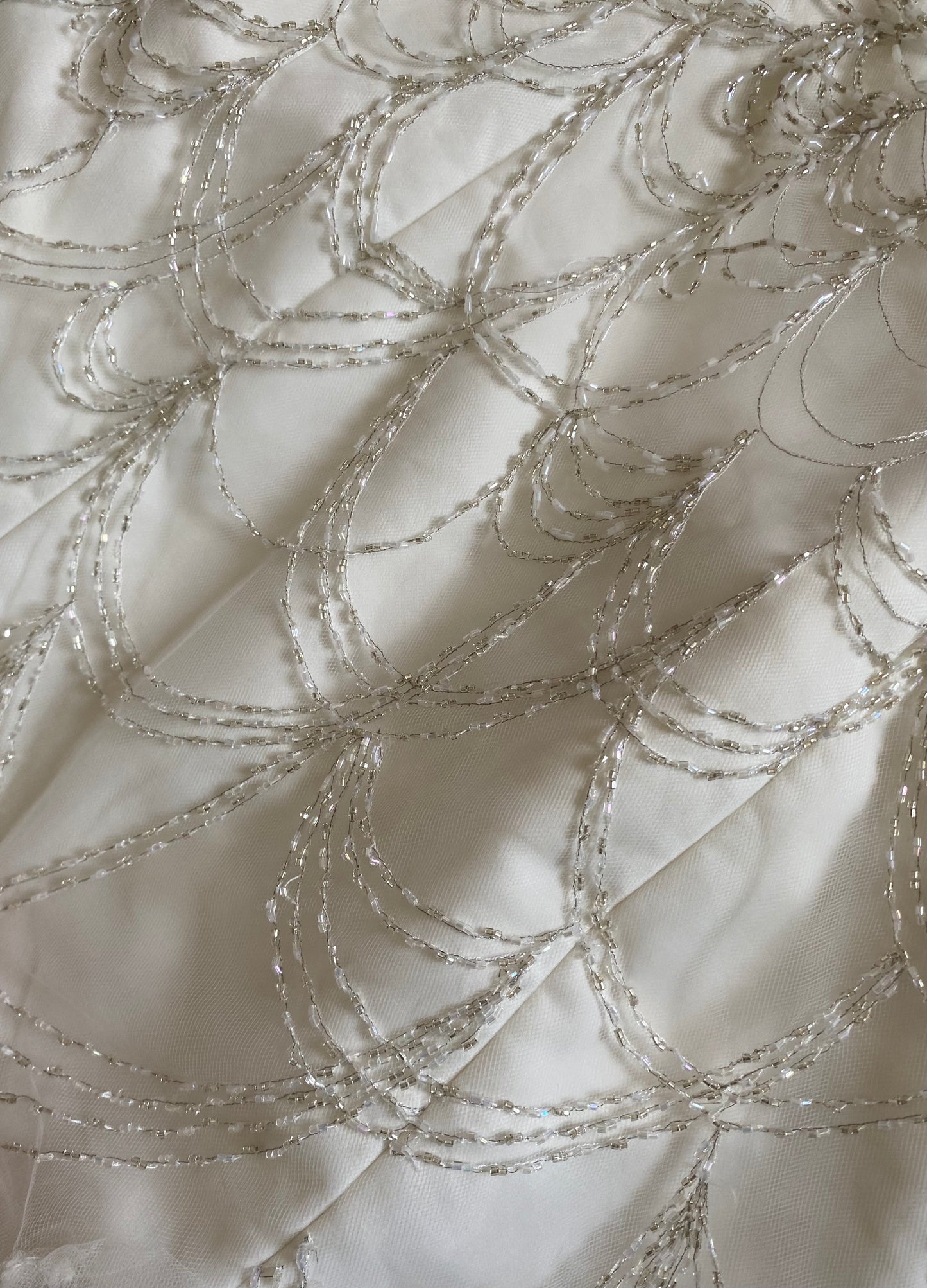 Veromia Couture ivory fishtail beaded wedding dress uk 12