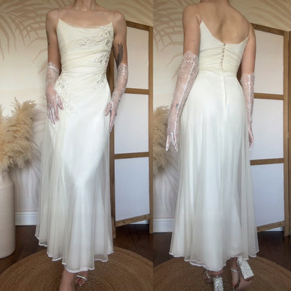 Petite ivory dreamy wedding or evening dress uk 10-12