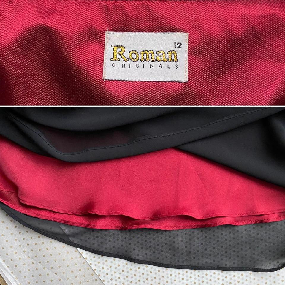 Roman Originals black & red evening dress UK 12