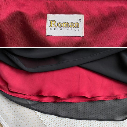 Roman Originals black & red evening dress UK 12