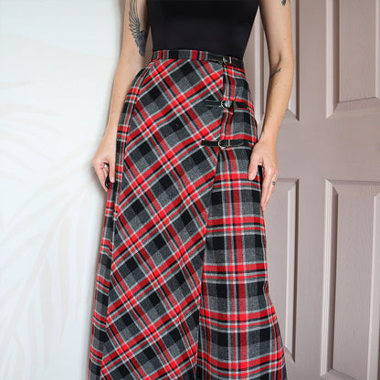 Alexon tartan wool blend maxi skirt UK 10