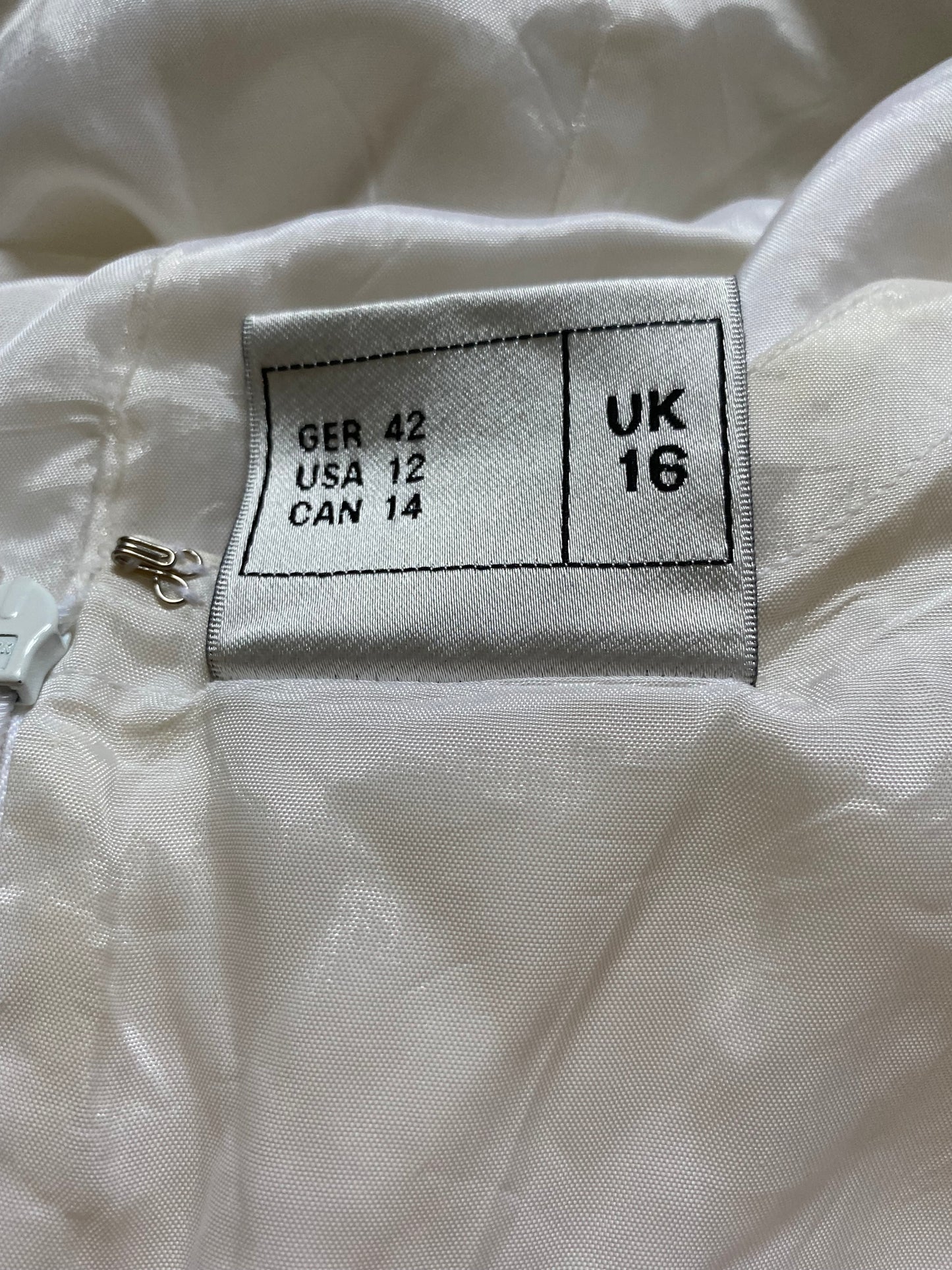 Frank Usher vintage white heavily beaded wedding dress UK 16