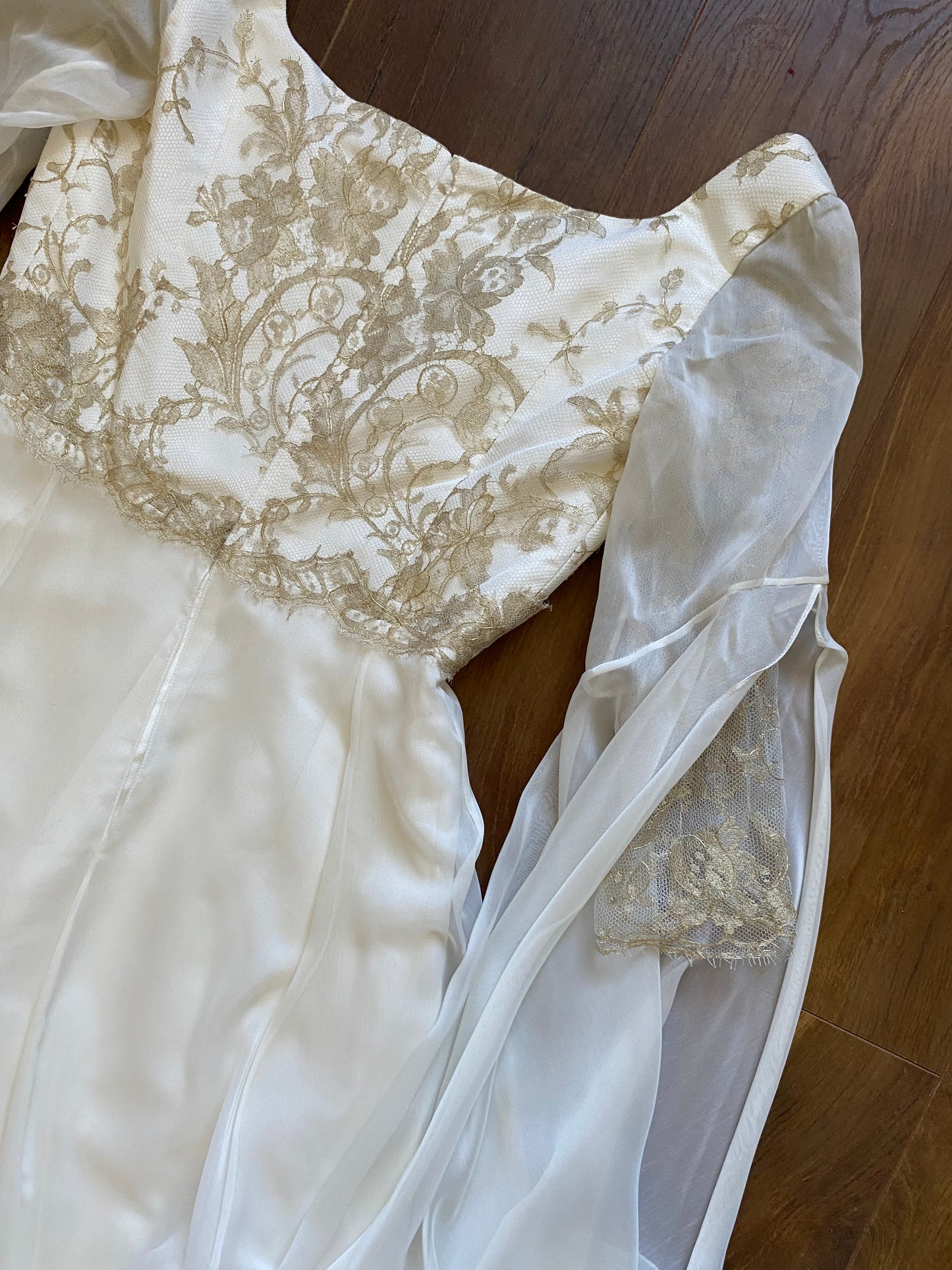 Ethereal Pronuptia long sleeve wedding dress UK 12