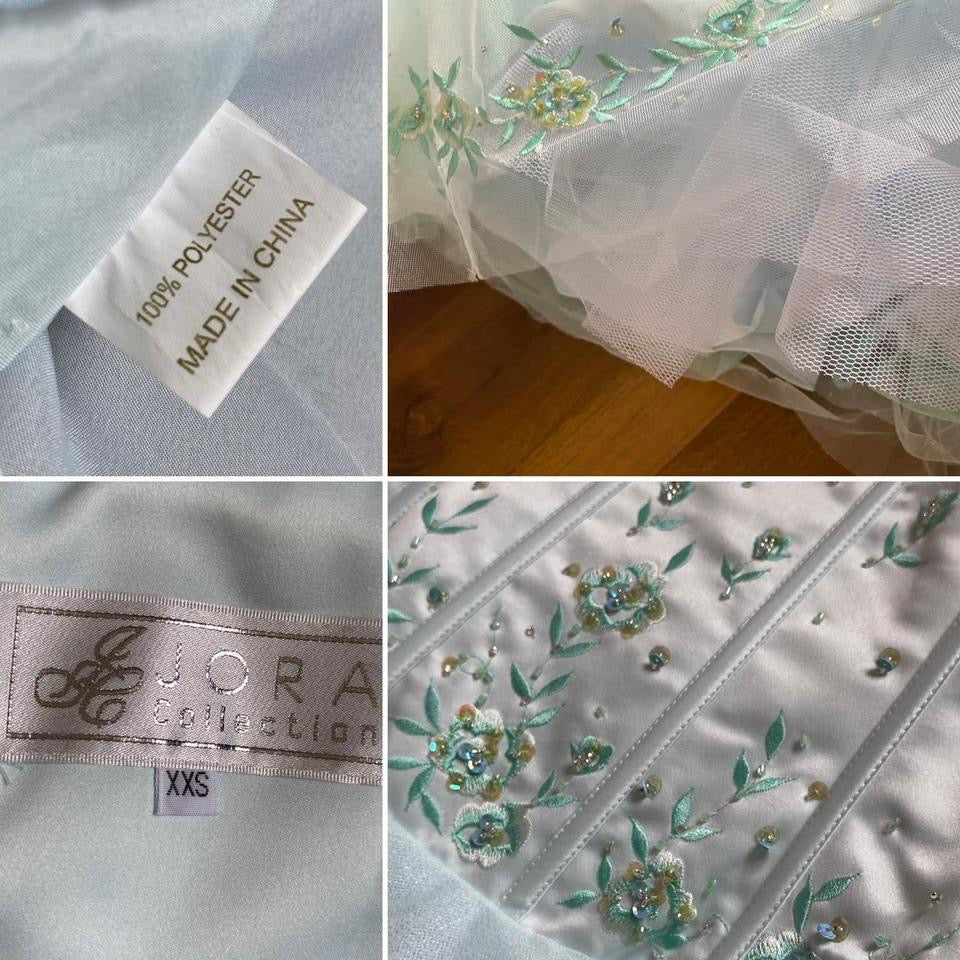 Light blue strapless fit & flare prom dress uk 8-10