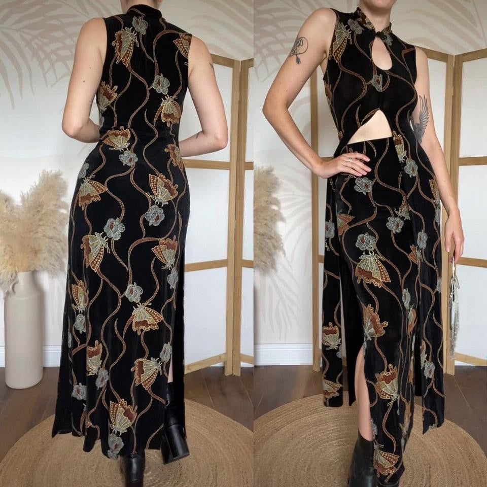 Black stretchy butterfly print 2 piece co ord uk 10