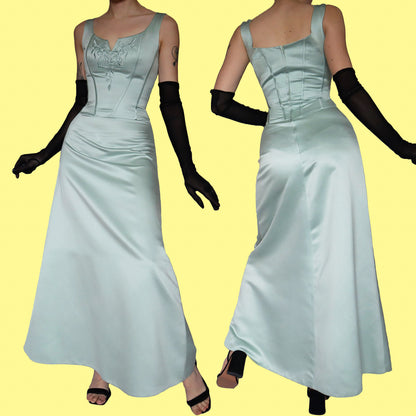 Light green a-line evening gown UK 8-10