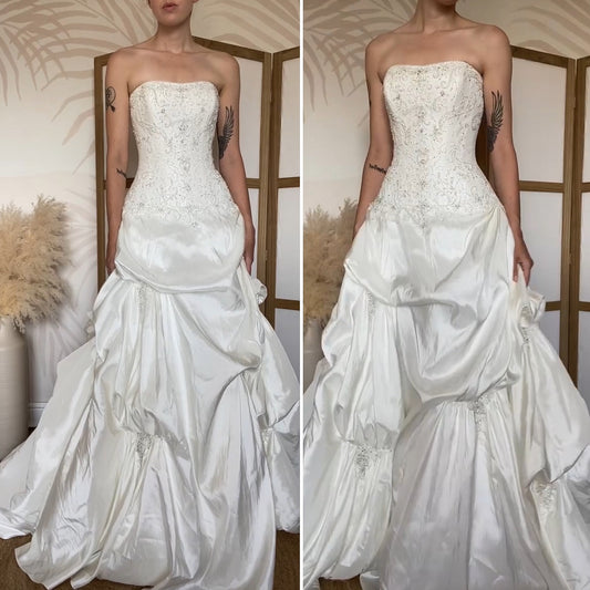 Maggie Sottero Couture strapless wedding gown uk 12