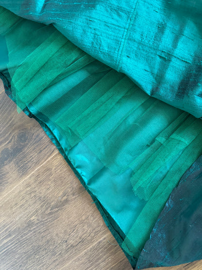 Green 100% silk John Charles evening dress uk 10
