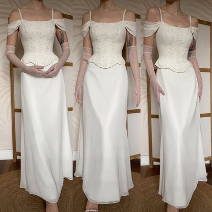 Stevies Gowns ivory off shoulder wedding dress uk 8