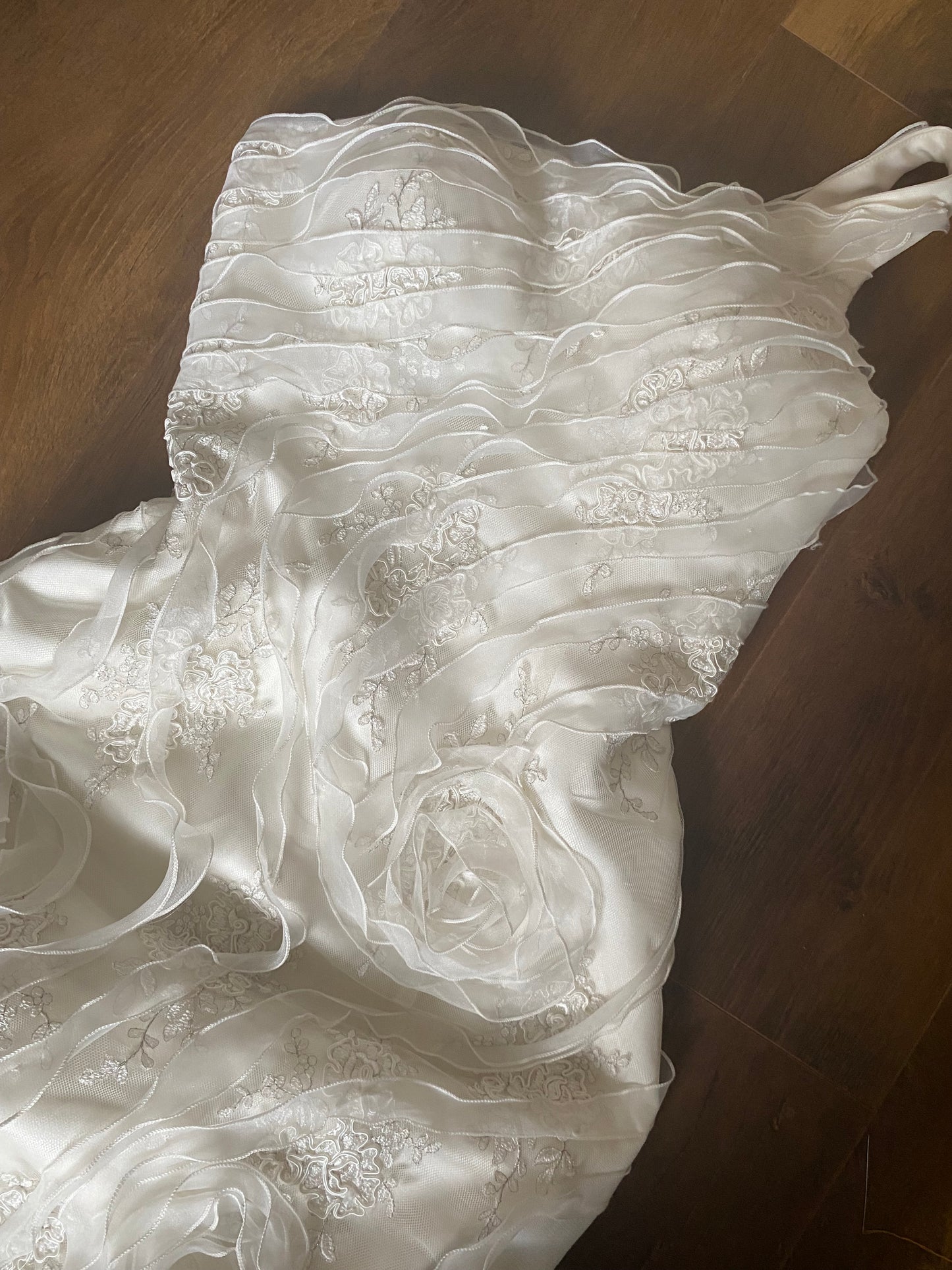 One shoulder lace wedding dress UK 12