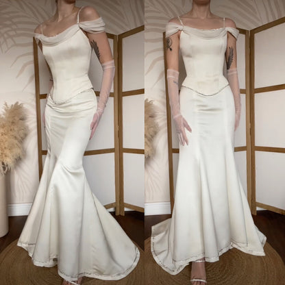 Ivory 2-piece top & skirt wedding set uk 8-10