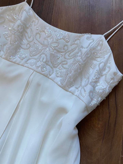 Ivory Victoria Jane beaded empire waist wedding dress uk 10