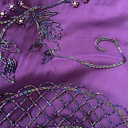 YVE London 100% silk beaded dress UK 12