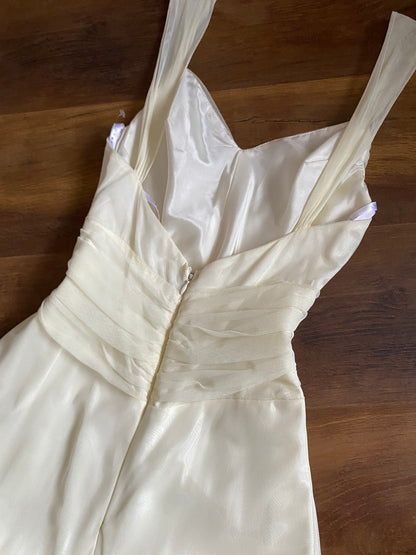 Niki Livas cream tulle summer wedding dress uk 12