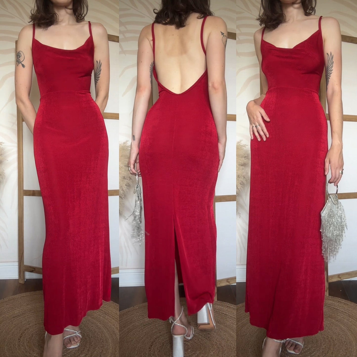 Vintage Ann Summers red stretch dress uk 14-16