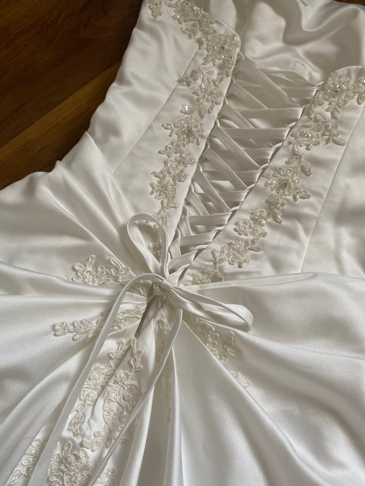 Maggie Sottero Couture white strapless wedding dress uk 8-10