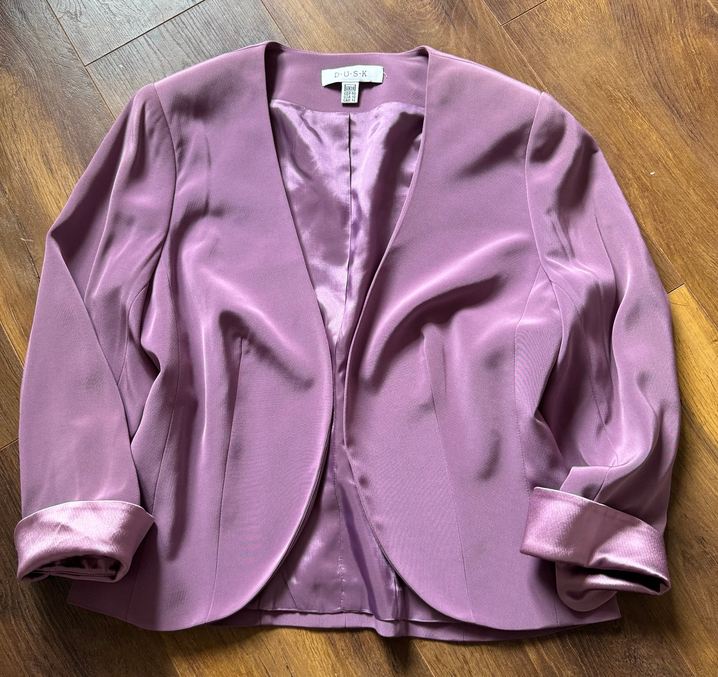 Purple 2-piece dress & jacket set uk 14