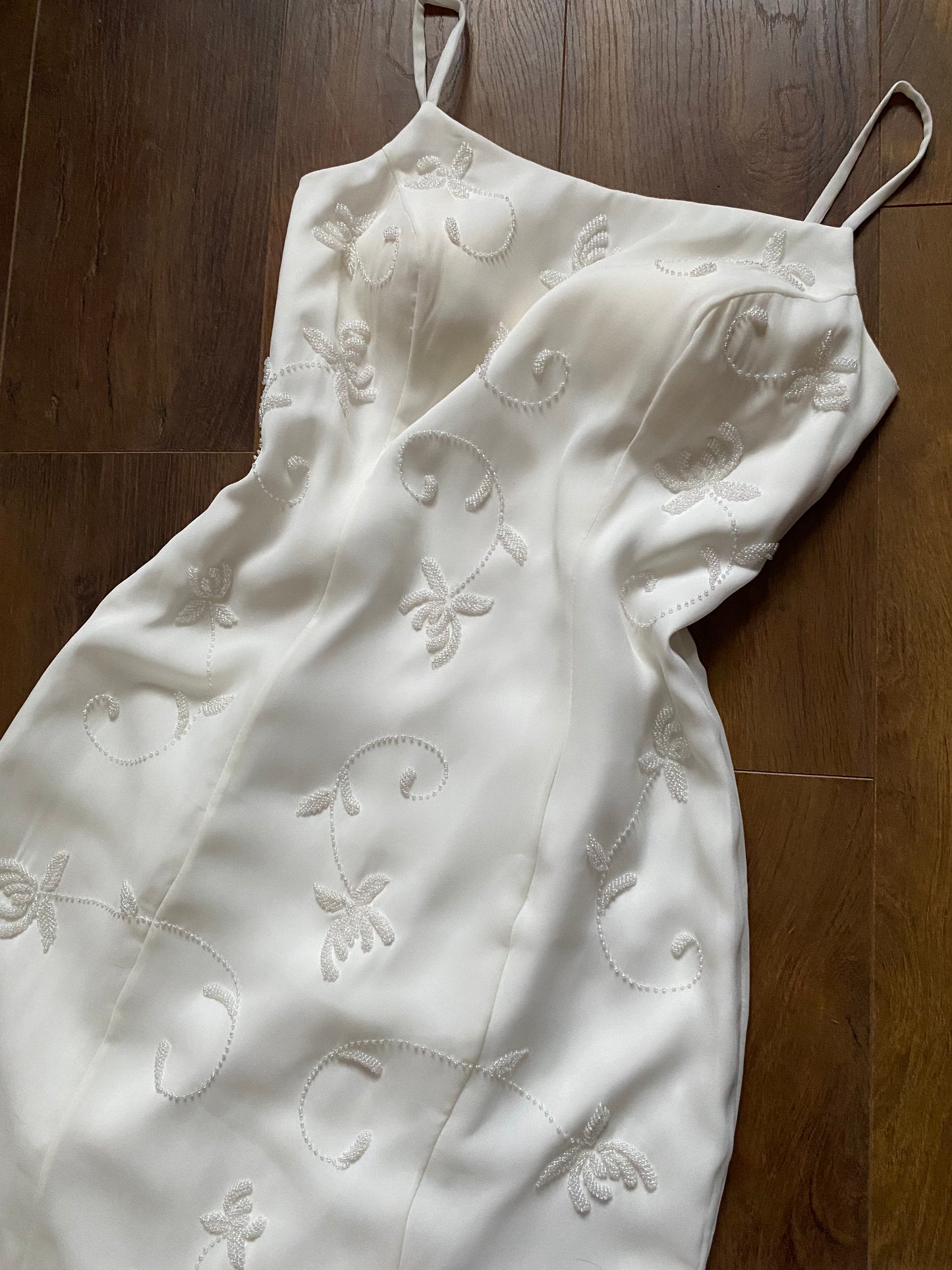 White beaded Berkertex Bride vintage wedding dress uk 12