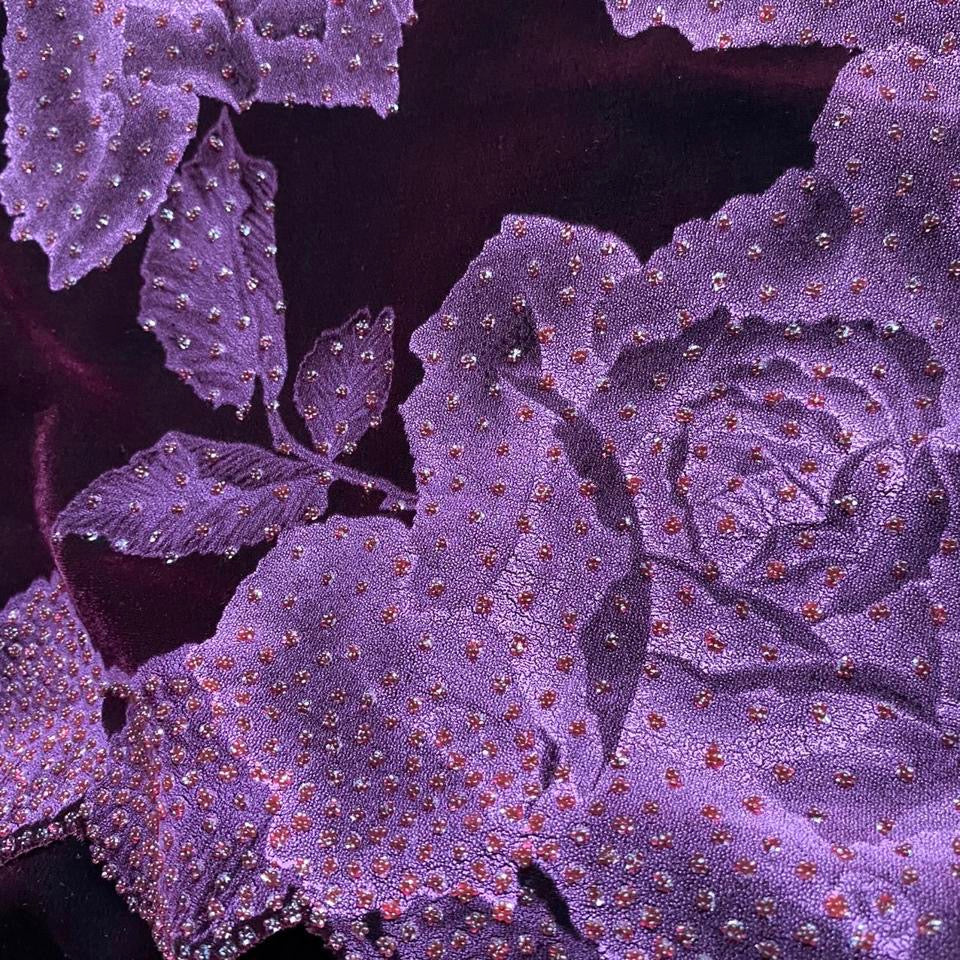 Tadashi burgundy velvet strapless gown UK 12-14