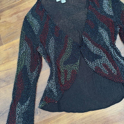 Beaded colourful sheer jacket uk 8