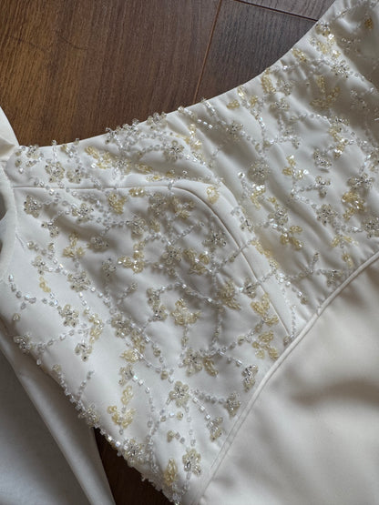 Ivory long sleeve ethereal wedding dress uk 14