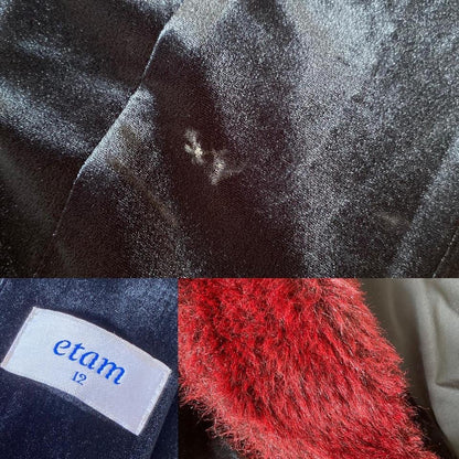Etam 90s black velvet long jacket UK 12