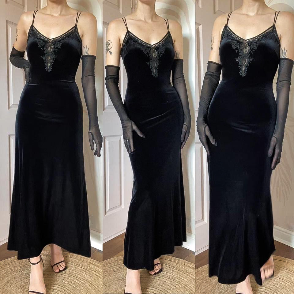 Black Debut stretch evening dress UK 12