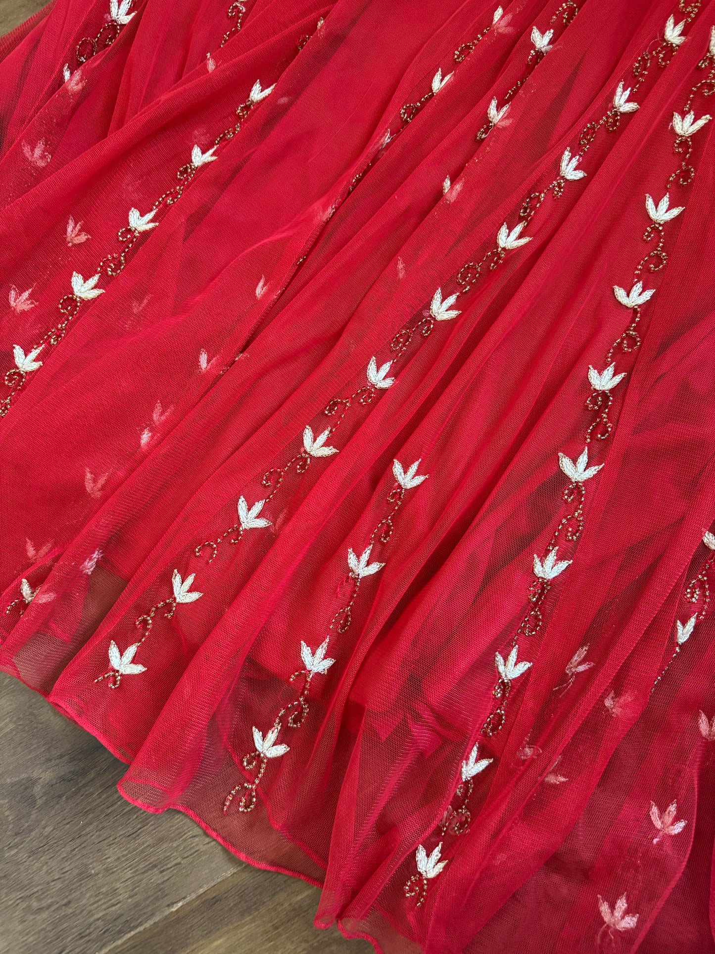 Red y2k beaded stretch evening dress uk 16