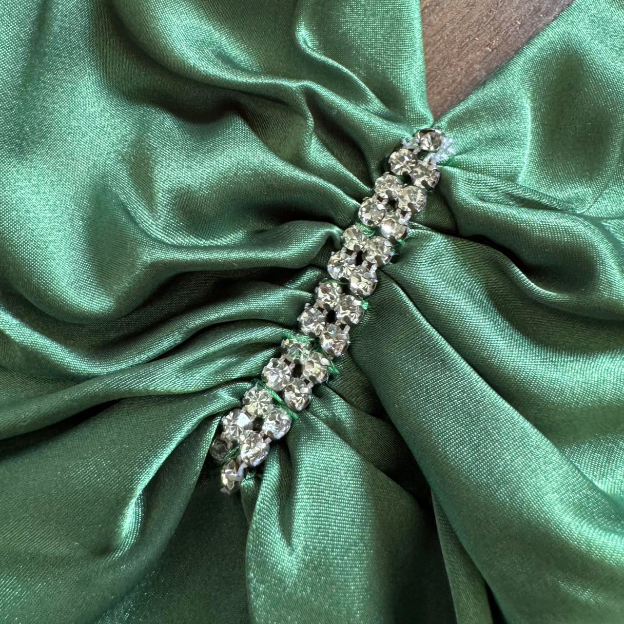 Green satin Niki Livas midi dress uk 8-10