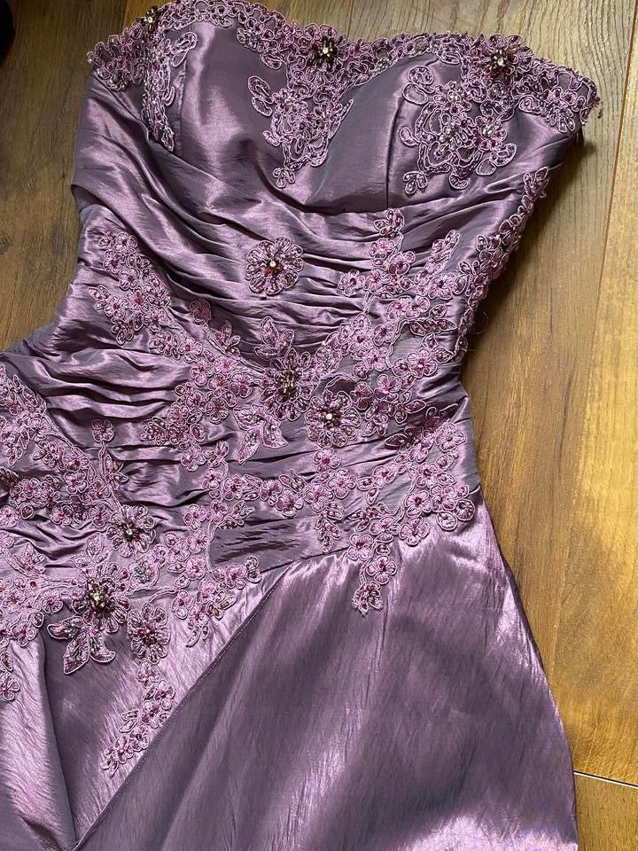 Goya purple strapless prom gown & shawl uk 8