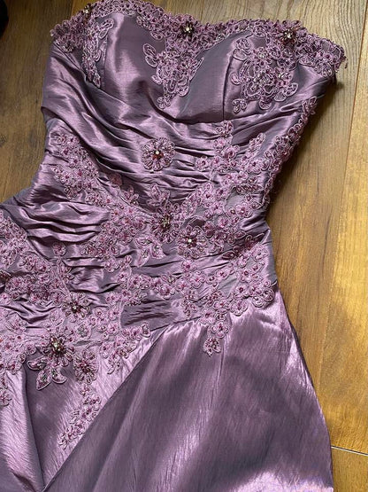 Goya purple strapless prom gown & shawl uk 8