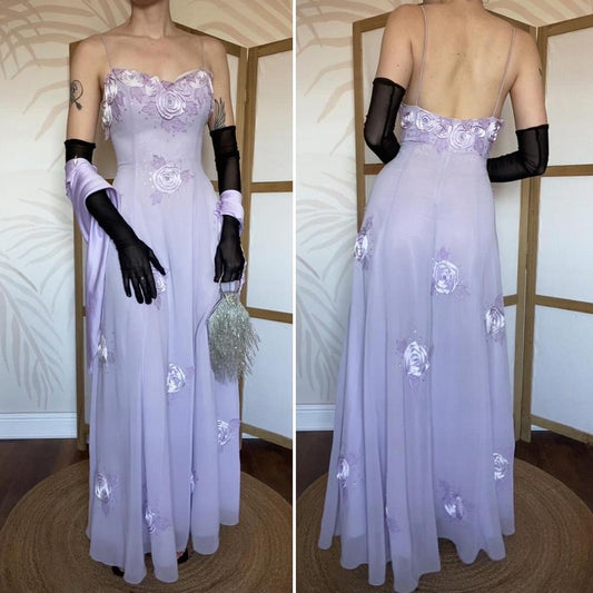 Christine Elizabeth lilac evening dress & shawl UK 12