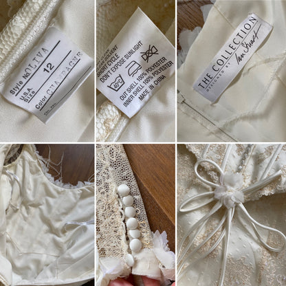 Ian Stuart champagne lace wedding dress uk 12